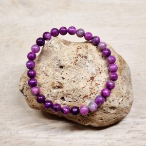 Purple Sugilite Bracelet. Elastic Stretch Bracelet. 19 Cm