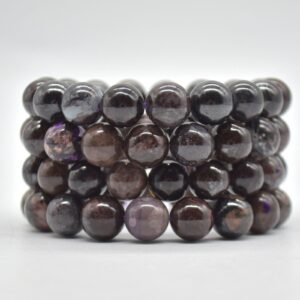 Sugilite, Very Rare, Round Beads Sample Strand / Bracelet - 11mm - 12mm - 7 - 7.5 Inch Length - Natural Semi-precious Gemstone