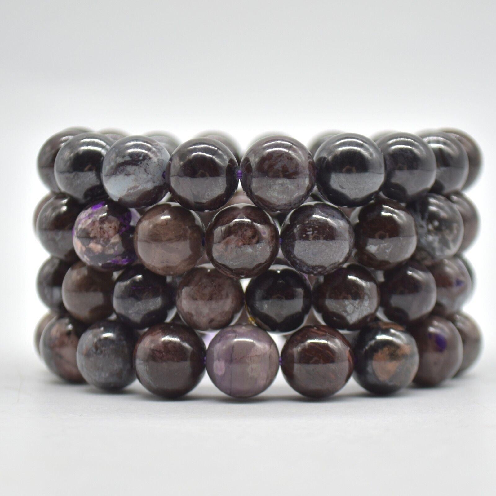 Sugilite, Very Rare, Round Beads Sample Strand / Bracelet - 11mm - 12mm - 7 - 7.5 Inch Length - Natural Semi-precious Gemstone