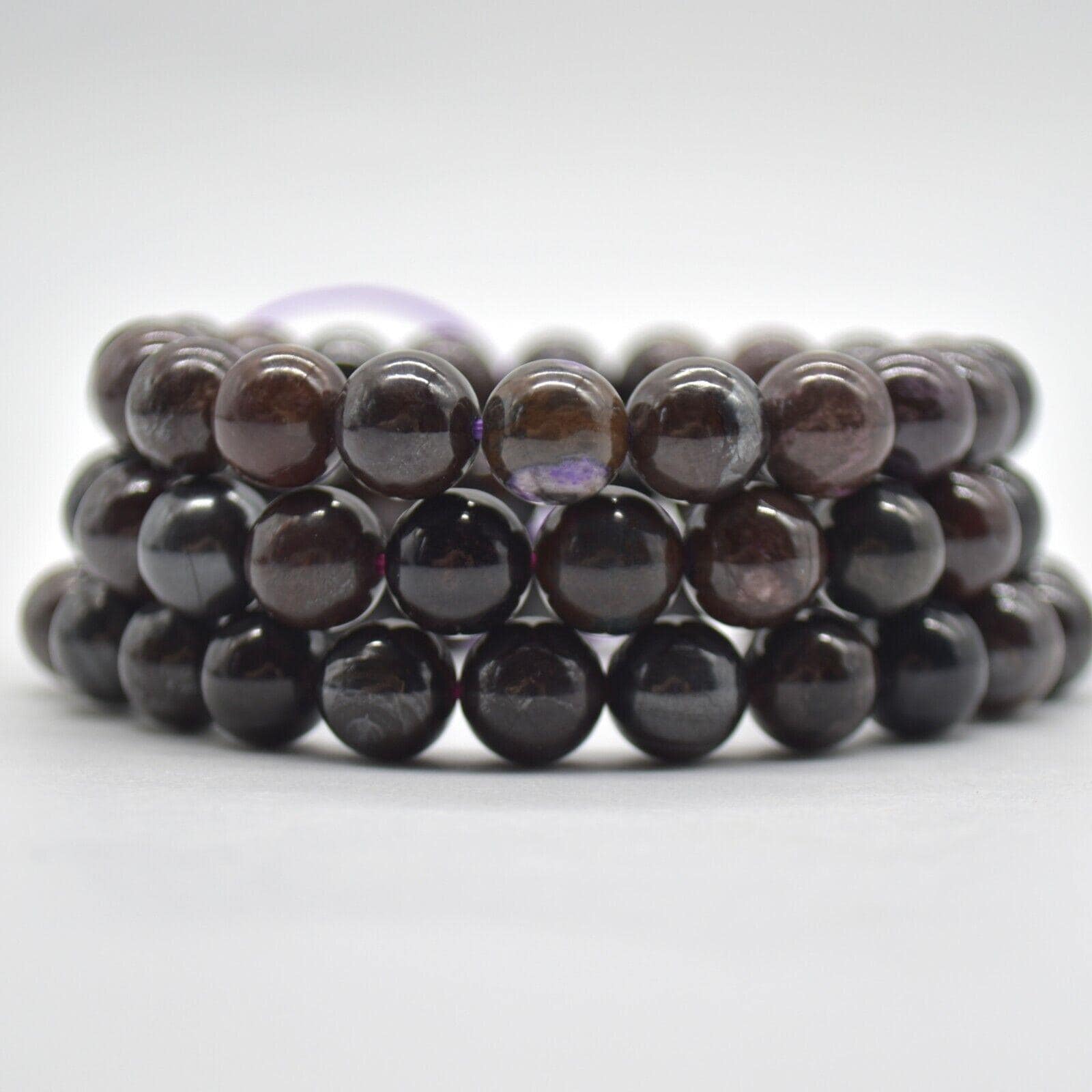 Sugilite, Very Rare, Round Beads Sample Strand / Bracelet - 9mm - 10mm - 7 - 7.5 Inch Length - Natural Semi-precious Gemstone