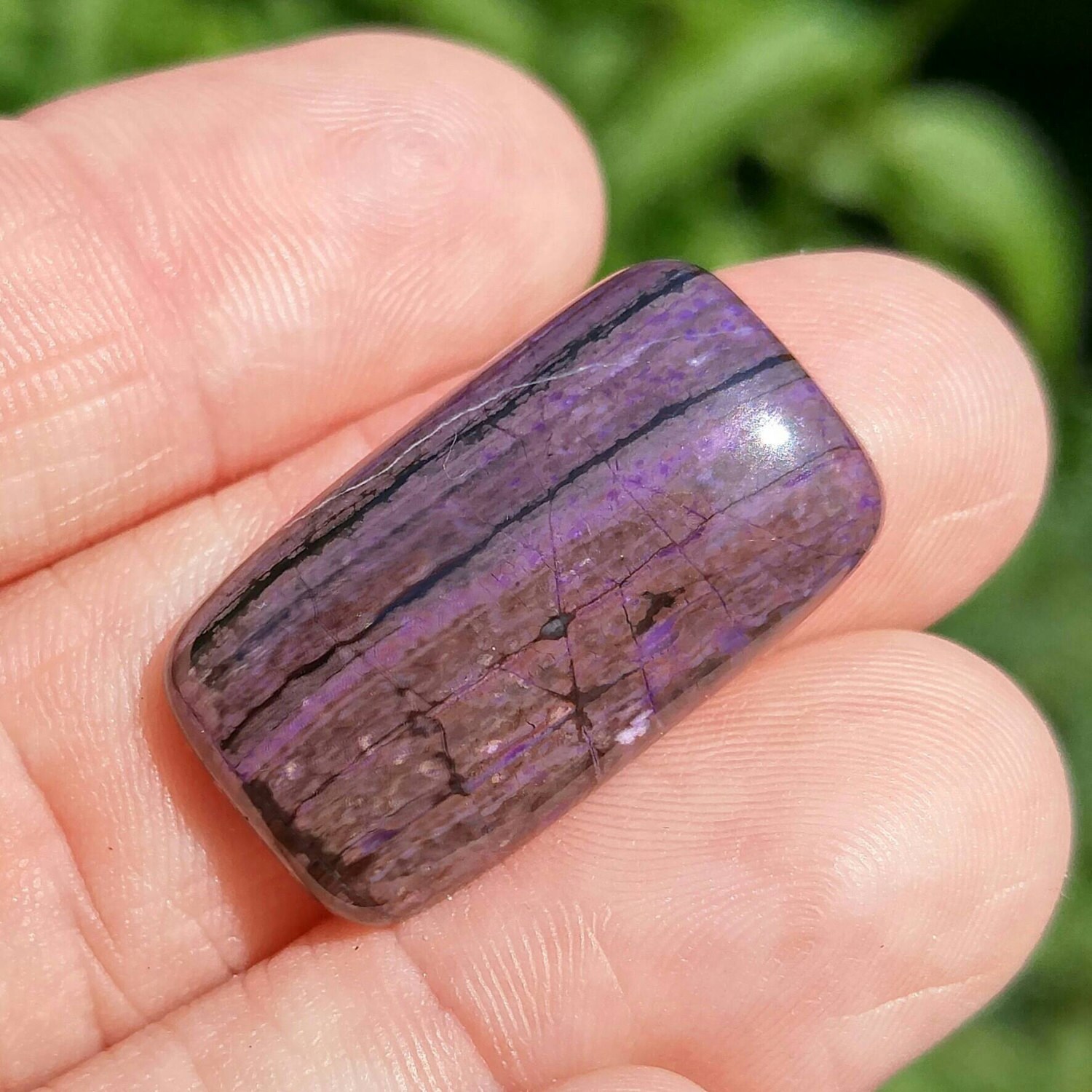 20.985 Carats Sugilite Cabochon Modified Rectangle Old Stock Lavender Purple Sugalite Sugelite One Of A Kind Handcut Lapidary Lisajoy Sachs