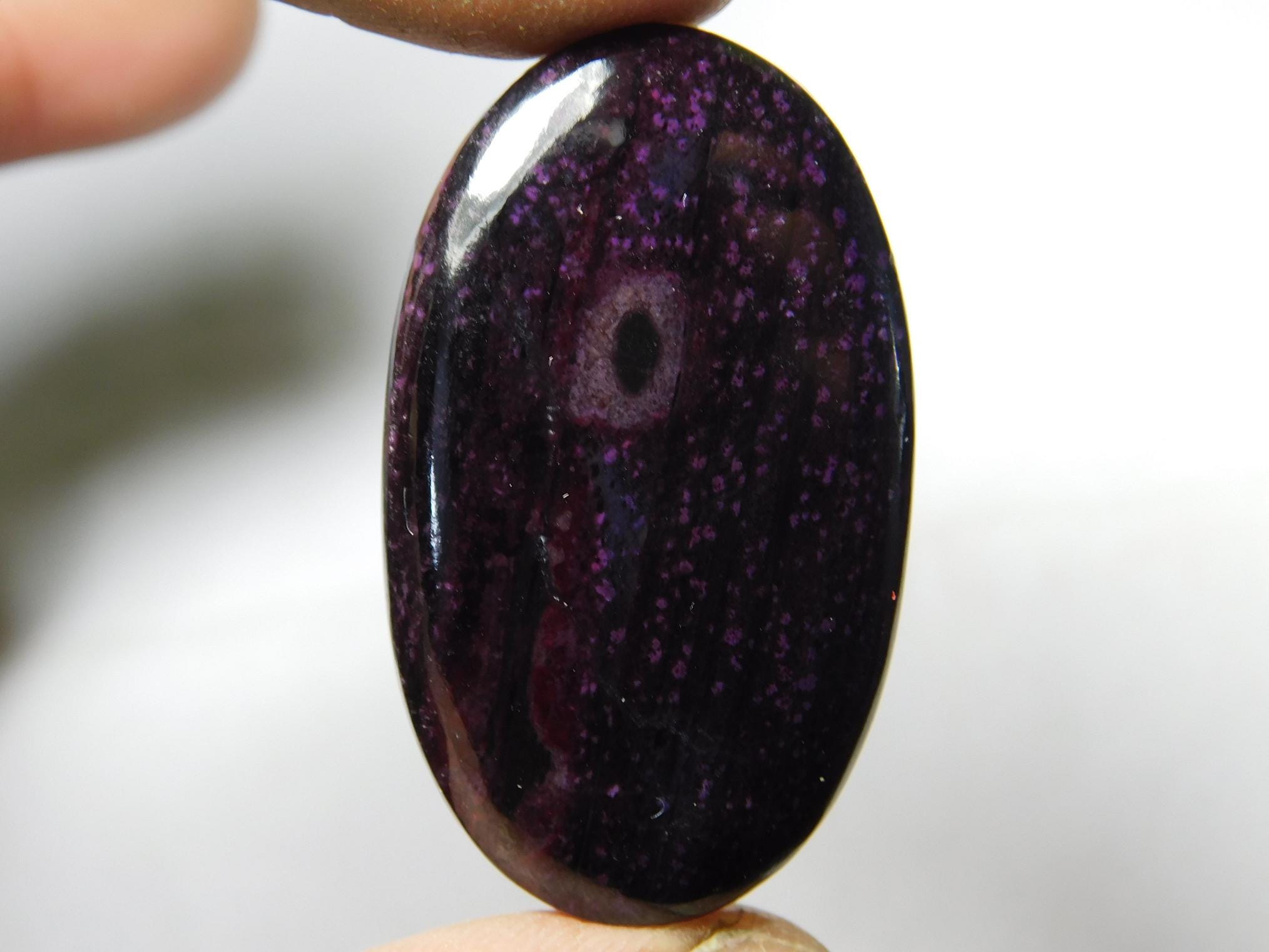Sugilite Gemstone Cabochon: Hand Polished Loose Stone 61cts (38 X 22 Mm)