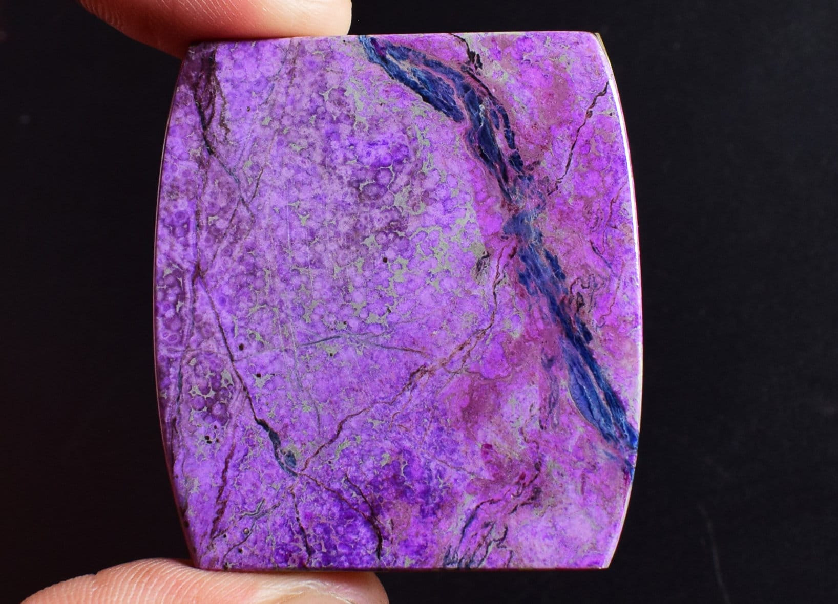 168 Cts. Natural Purple Sugilite Rectangle Shape Cabochon Gemstone For Jewelry Making, Flat Back Polished Aaa+ Quality Gemstone