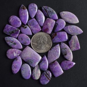 Purple Sugilite Crystal Cabochon Lot, Jewelry Making Gemstones, 162 Carats Purple Sugilite Crystal Cabochon Lot, Jewelry Making Gemstones, 162 Carats
