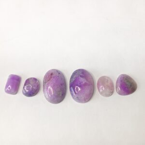 Rare! Gel Sugilite Cabochons Pink Purple High Grade Cabs - Lot Of 6 Pieces - South Africa Sugilite - Jewelry Making - Rare Gemstones