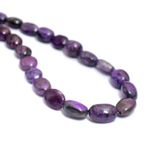 AAA+ Dark Purple  Sugilite 8mm-12mm Smooth Oval Nuggets Beads |  Natural Premium Sugilite Precious Gemstone Loose Tumbled Beads For Jewelry