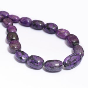Dark Rich Purple  Sugilite 12mm-20mm Smooth Oval Nuggets Beads,  Natural AAA+ Premium Sugilite Precious Gemstone Loose Tumbled Beads