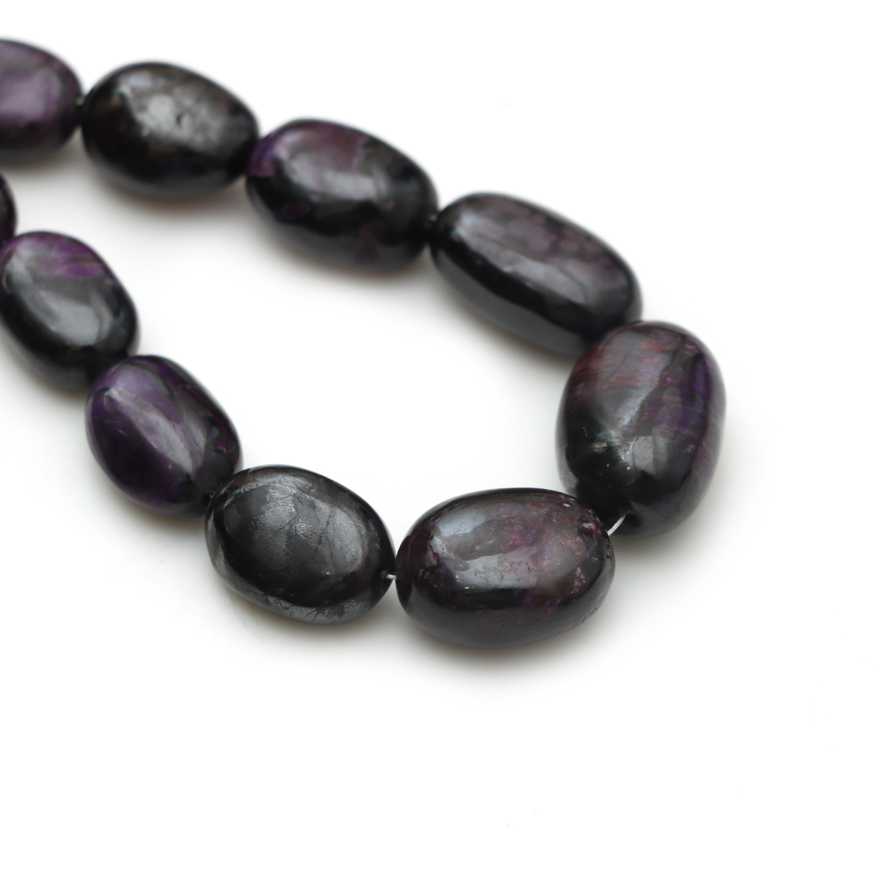 Purple Sugilite Smooth Tumble Beads, 7.5x10.5 Mm To 13.5x19.5 Mm, Sugilite Tumble. Sugilite Jewelry Making Gemstone Beads, 18 Inch Strand