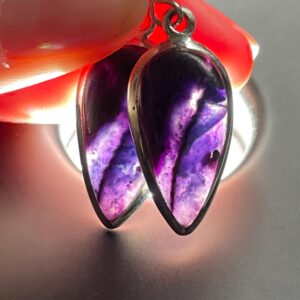 Purple Nebula Sugilite Earrings - High Grade Natural Sugilite With Translucent Gel - Handmade With Solid Sterling Silver - Healing Crystal