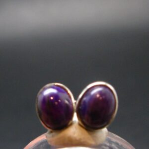 Sugilite Silver Stud Earrings From South Africa - 0.3" - 2.29 Grams