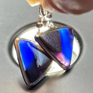 Triangle Sugilite Richterite Earrings - Handmade With Natural Sugilite And Solid Sterling Silver - Gorgeous Translucent Blue Purple Gel