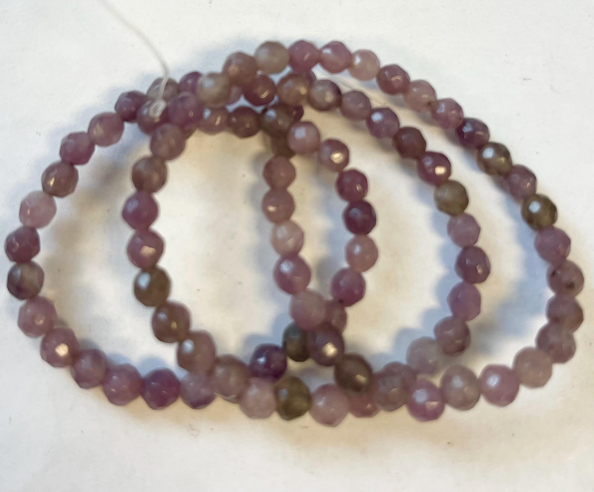 Sugilite 5mm Faceted Round Gemstone Beads--15.5 Inch Strand