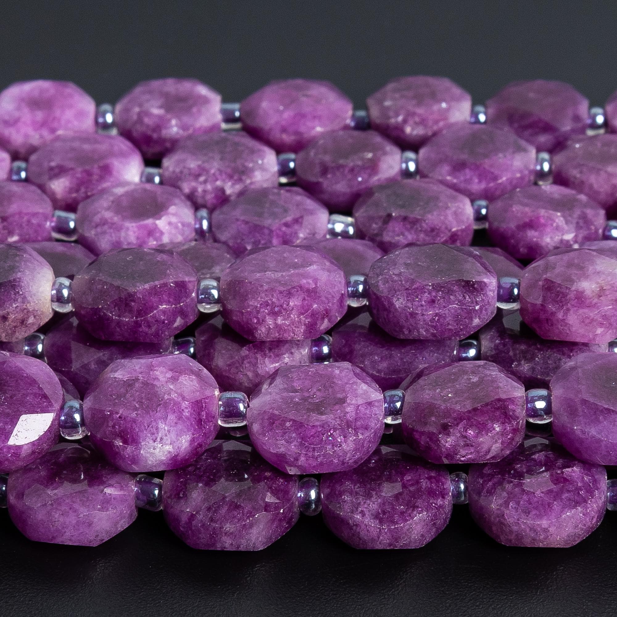 Natural Stone Sugilite Gemstone Beads 12mm Purple Faceted Coin Aa Quality Loose Beads (127251) Natural Stone Sugilite Gemstone Beads 12mm Purple Faceted Coin Aa Quality Loose Beads (127251)