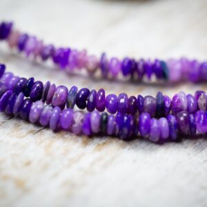 Aa Gel Sugilite Necklace: 3mm Purple Rondelle Beads, Sterling Silver