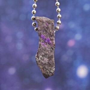 Fibrous Sugilite Unique Sterling Silver Crystal Necklace | 24"