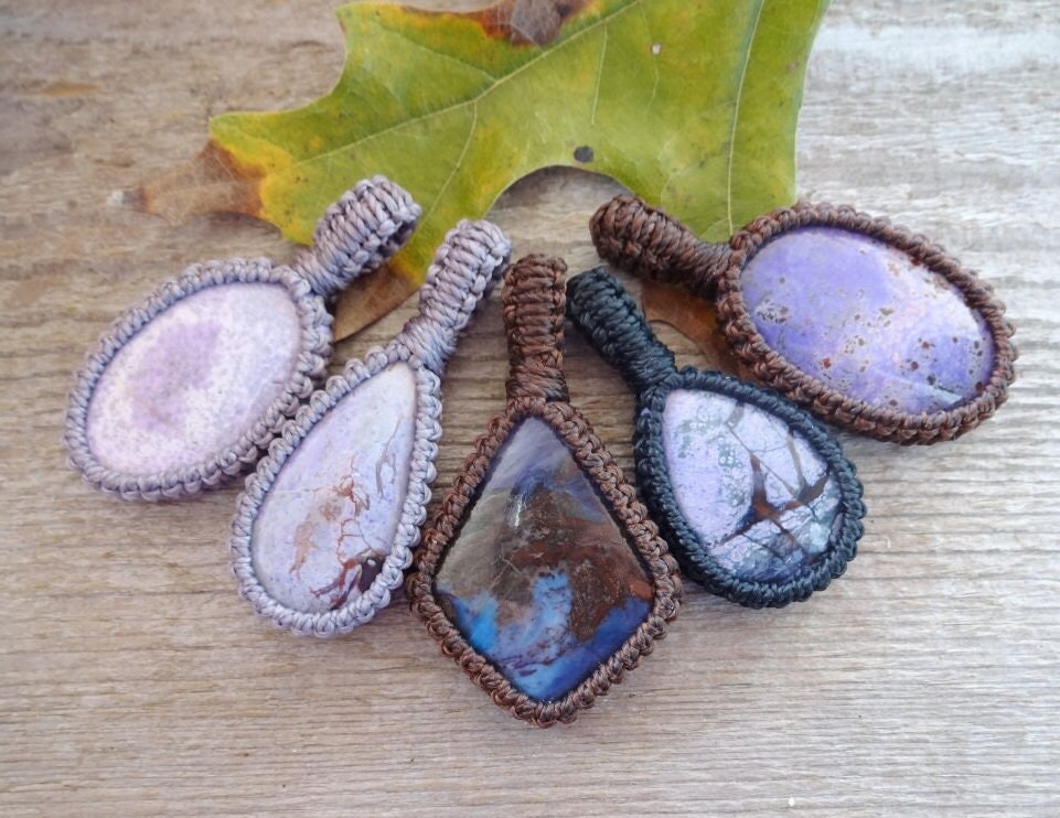Sugilite Macrame Necklace /january Birthstone