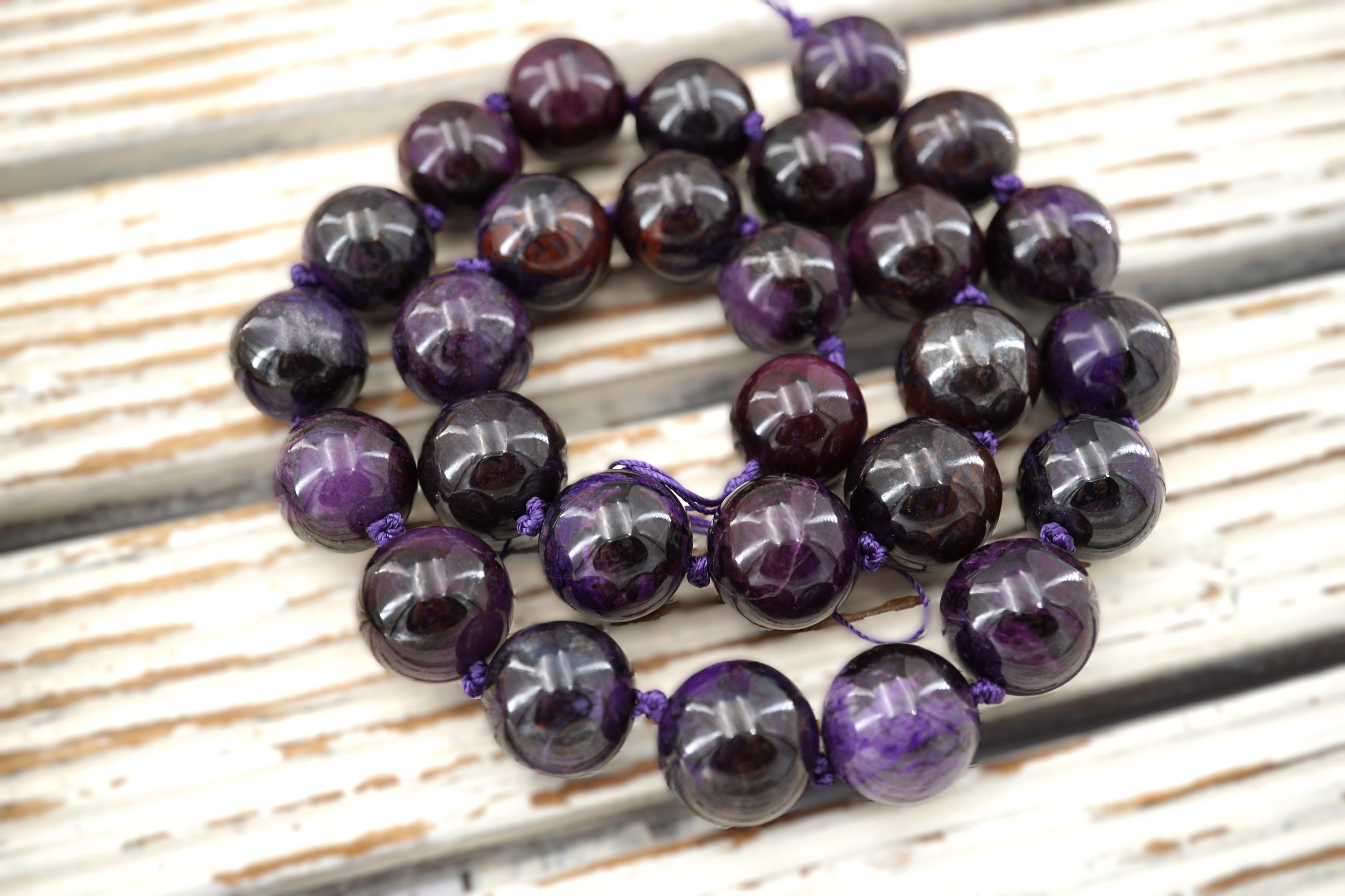Sugilite Round Beads 20mm (etb01815) Healing Power/vintage Jewelry/gemstone Necklace