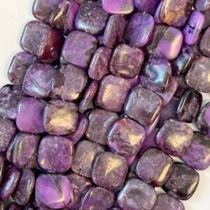 Sugilite 20x20x6mm Flat Square Natural Gemstone Beads -15.5 inch strand