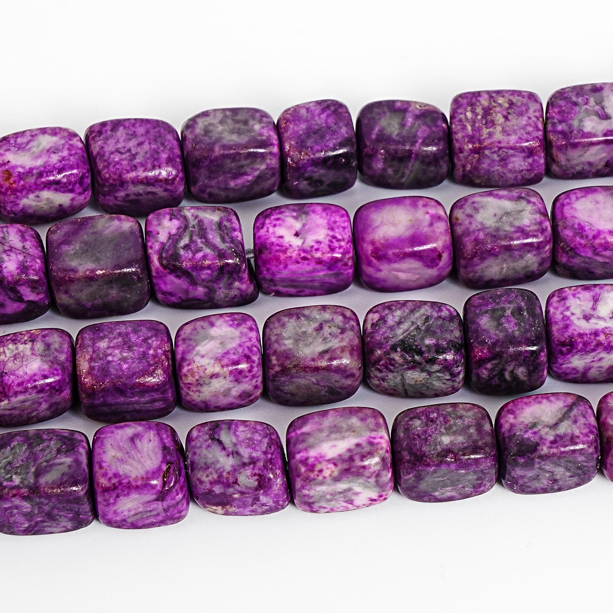 Purple Sugilite Cube Beads 9x7mm Grade Aaa Smooth Loose Beads For Diy Earrings Bracelet Necklace Jewelry Making