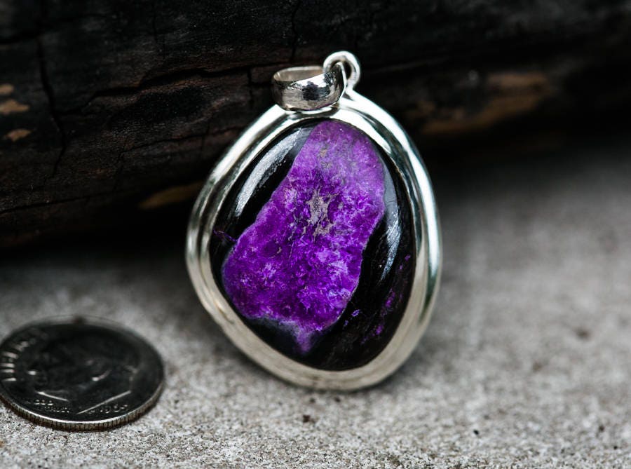 Sugilite 925 Sterling Silver Pendant - Natural Purple Gemstone Sugilite 925 Sterling Silver Pendant - Natural Purple Gemstone