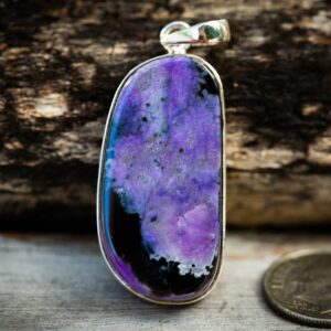 Sugilite 925 Sterling Silver Pendant - Manganese Stone Necklace