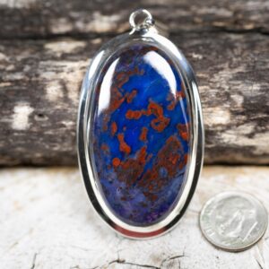 Blue Sugilite Pendant: 925 Sterling Silver Gemstone