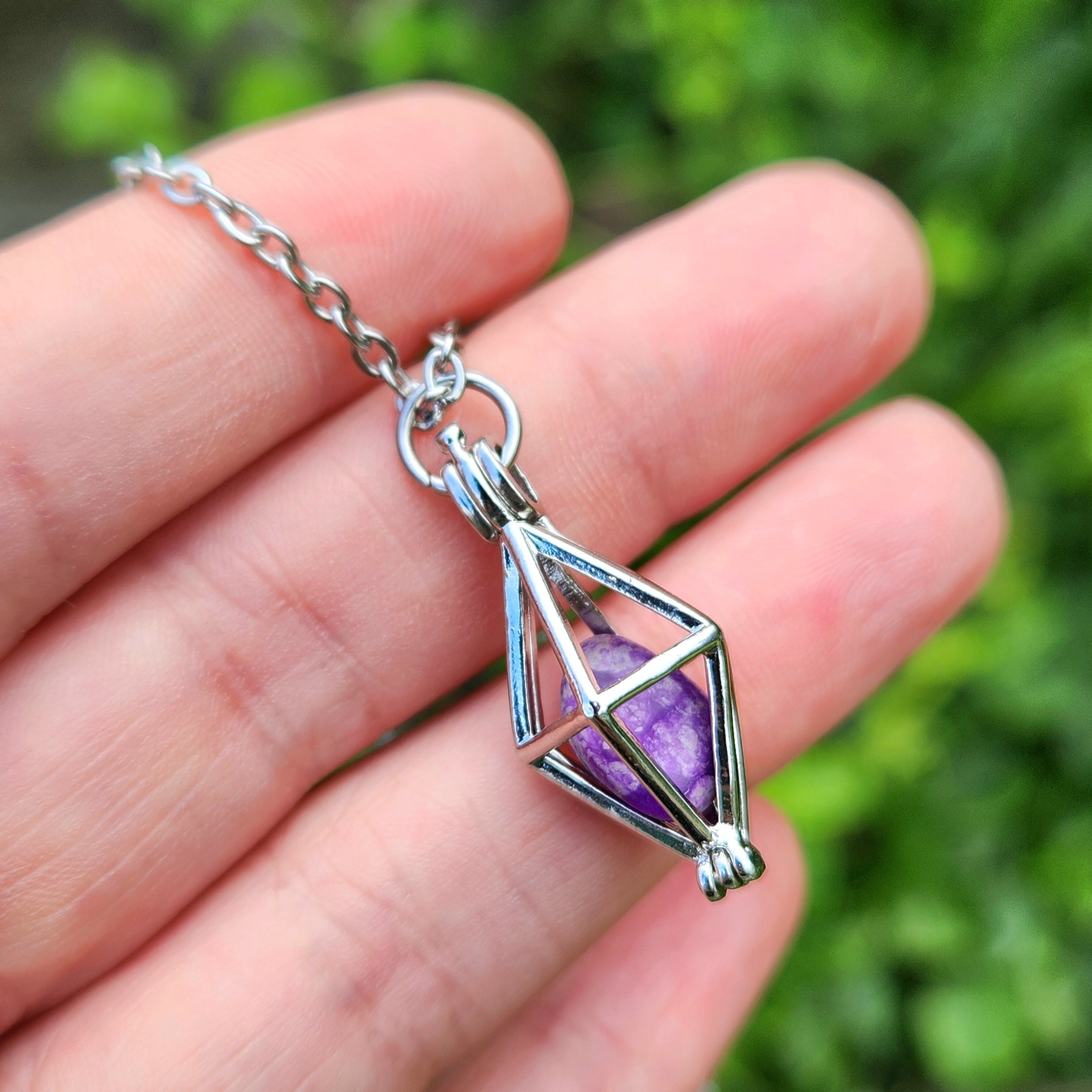 Sugilite Crystal Pendant: Genuine Polished Sugilite Necklace Sugilite Crystal Pendant: Genuine Polished Sugilite Necklace