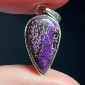 Dainty Sugilite Pendant - Gemstone For Protection- Handmade With Genuine Sugilite & Solid Sterling Silver - Energy Shield