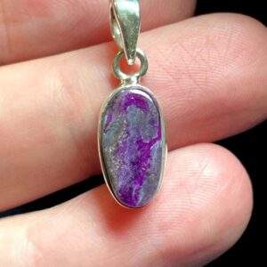 Dainty Sugilite Pebble Pendant - High Grade Translucent Gel - Genuine Sugilite - Handmade With Solid Sterling Silver - Self Love Crystal