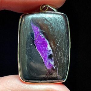 Sugilite Dragon Eye Pendant - Rich Purple Pool In Manganese Matrix - Genuine Sugilite - Handmade Solid Sterling Silver - Self Love Necklace