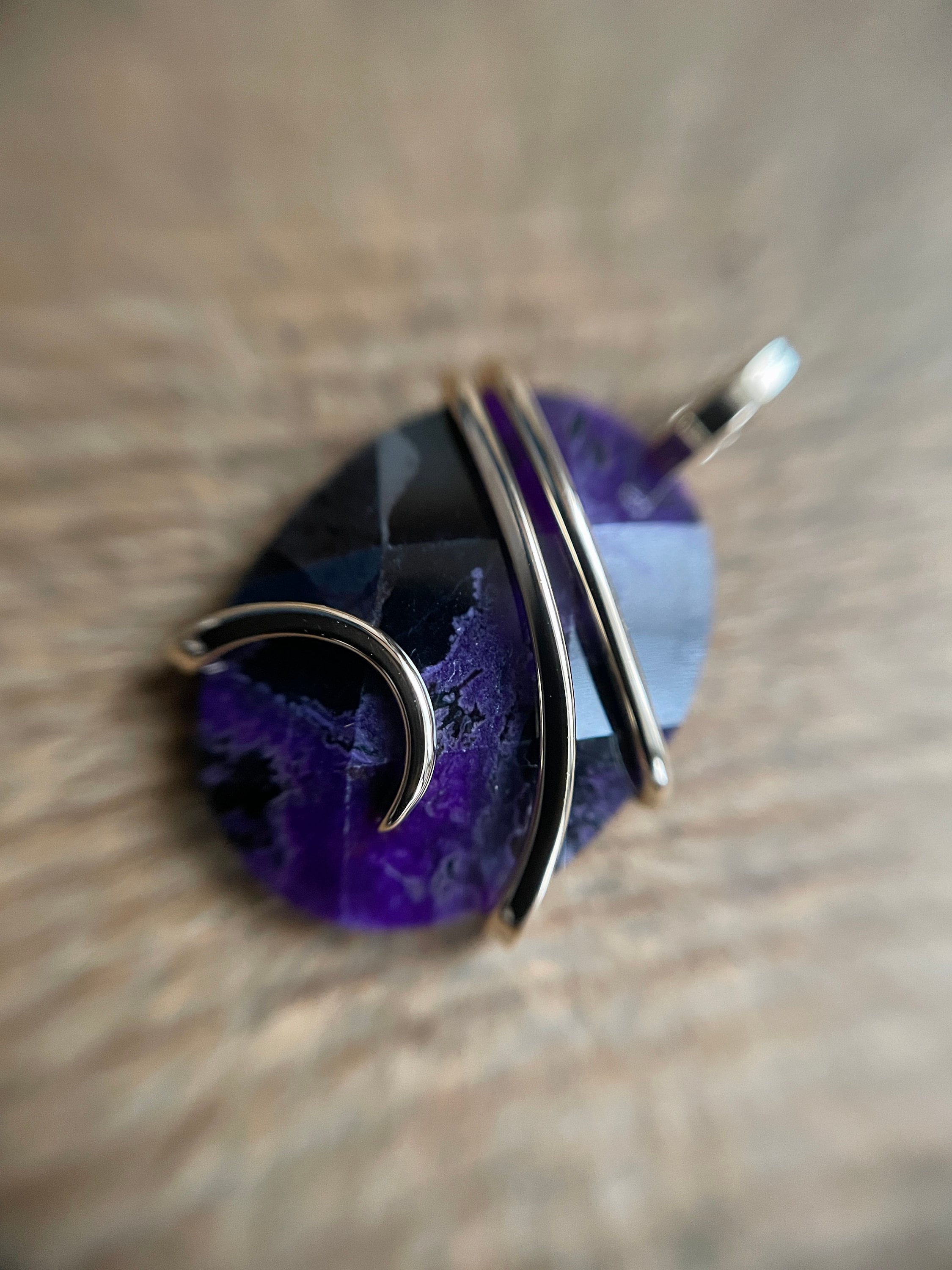 Faceted Sugilite In 14k Gold Pendant Faceted Sugilite In 14k Gold Pendant
