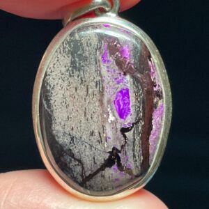 Sugilite Gem Pendant - Bright Purple on Smoky Matrix - Handmade with Solid Sterling Silver - Genuine Sugilite - Healing Love Necklace