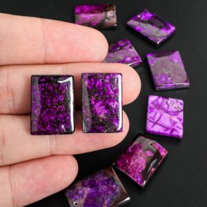 Grade AAAA Rare Natural Sugilite Pendant Black Purple Rectangle One of a Kind Gemstone