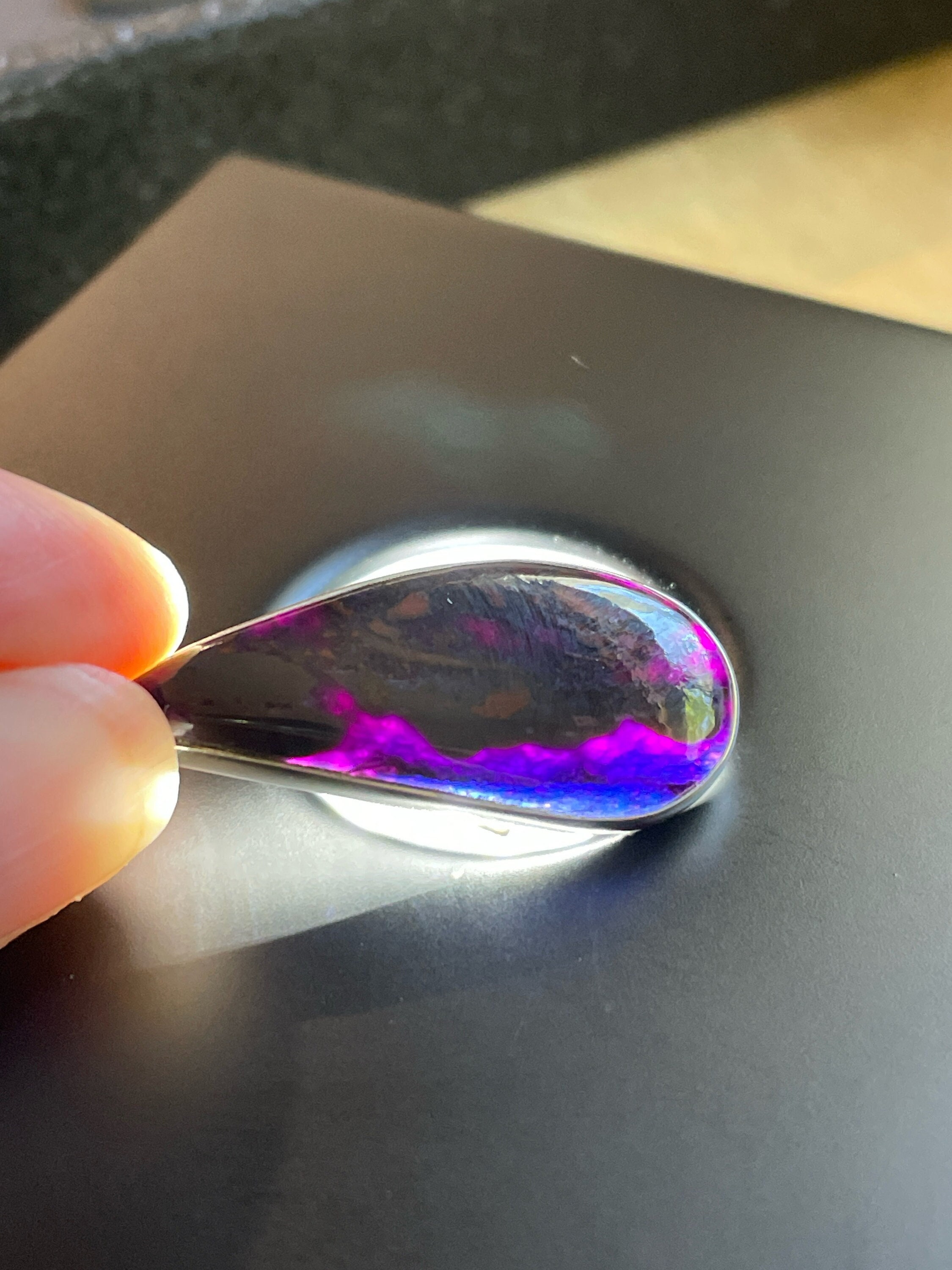 Hidden Magic! Sugilite Pendant - Rare Translucent Gel Glows From Within - Genuine Sugilite With Solid Sterling Silver - Spiritual Love Stone