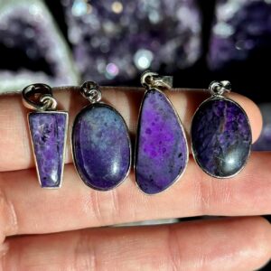 Sugilite Pendant Necklace, .925 Sterling Silver