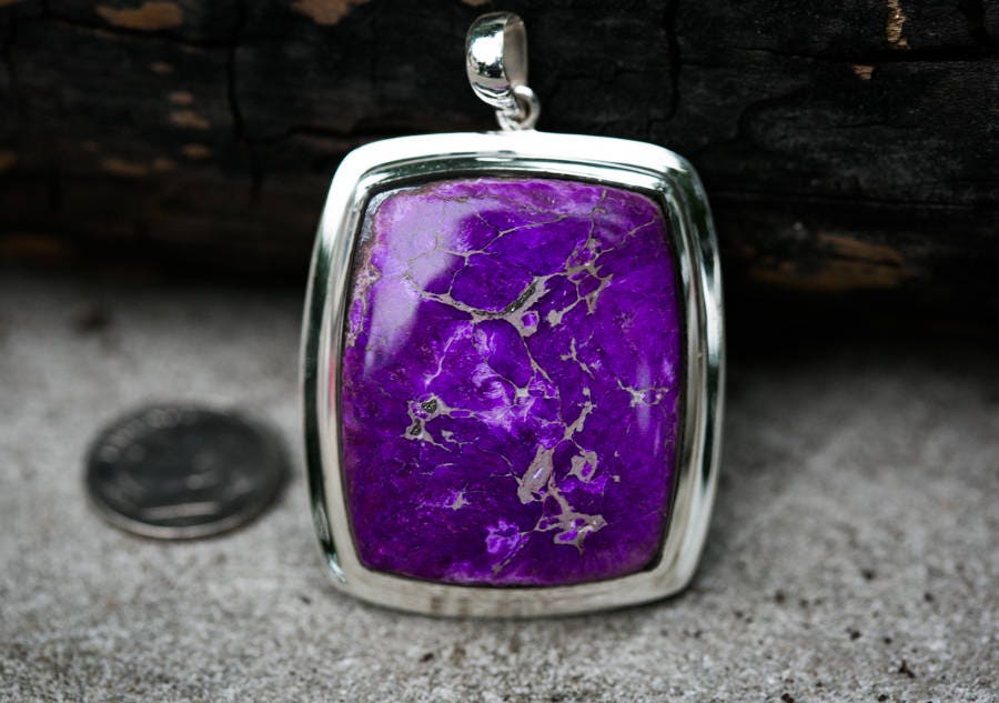 Purple Sugilite Pendant - Sterling Silver Gemstone Jewelry