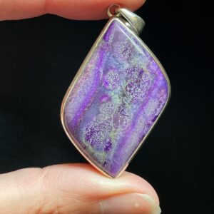 Sugilite Silver Pendant - Beautiful Movement And Color - Genuine Sugilite - Handmade With Solid Sterling Silver - Powerful Healing Crystal