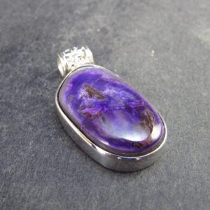 Sugilite Silver Pendant From South Africa - 1.2" - 6.4 Grams