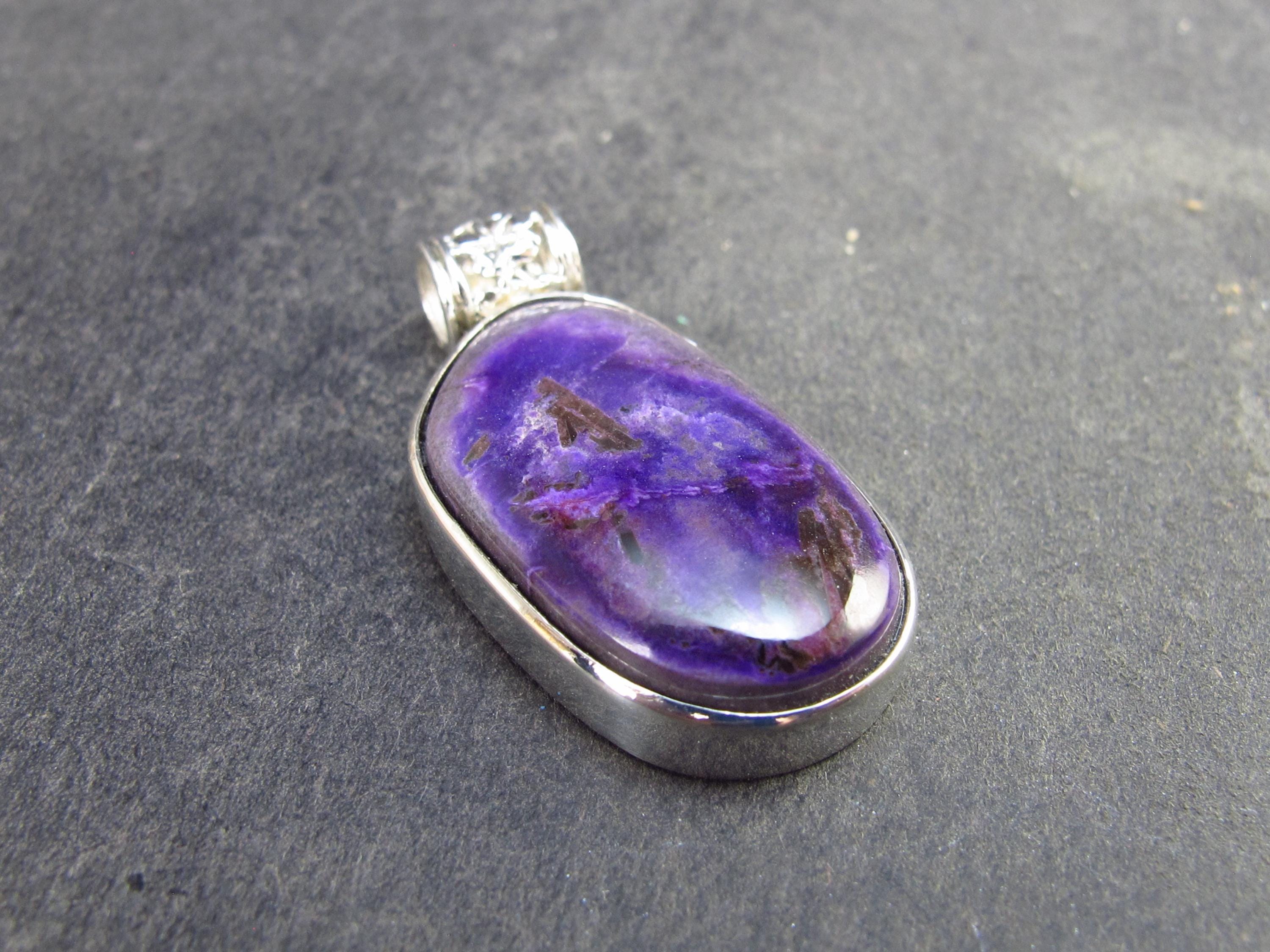 Sugilite Silver Pendant From South Africa - 1.2" - 6.4 Grams