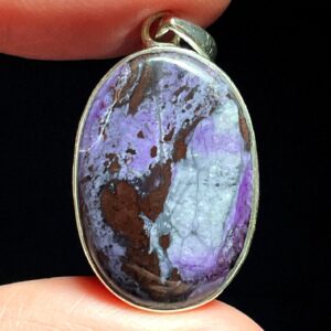 Spiritual Strength Sugilite Pendant - Soft Purple With Iron Ore - Handmade With Genuine Sugilite & Solid Sterling Silver - Self Love Crystal