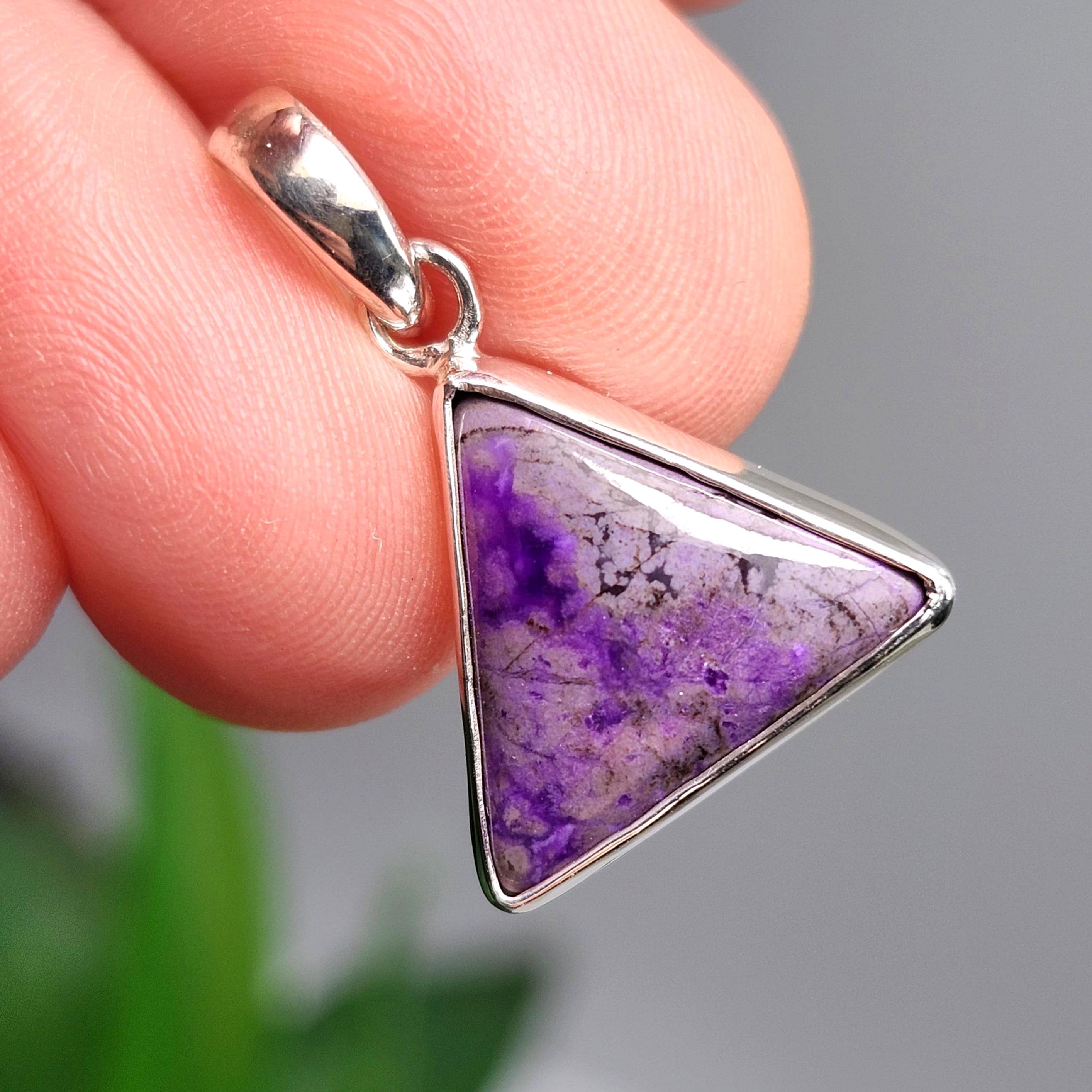 Sugilite Pendant, Sterling Silver Sugilite Necklace - Purple Sugilite Jewelry