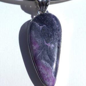 SUGILITE PENDANT, Stone of Spiritual Love and Wisdom, Beautiful, Natural Deep Purple, Sterling Silver