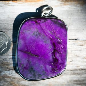 Large Sugilite Sterling Silver Pendant – High Quality Purple Gemstone