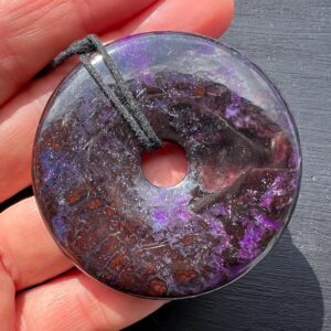 Huge Sugilite Donut Pendant 60mm | Genuine Wessels Mine | Rare Pi Stone | South Africa