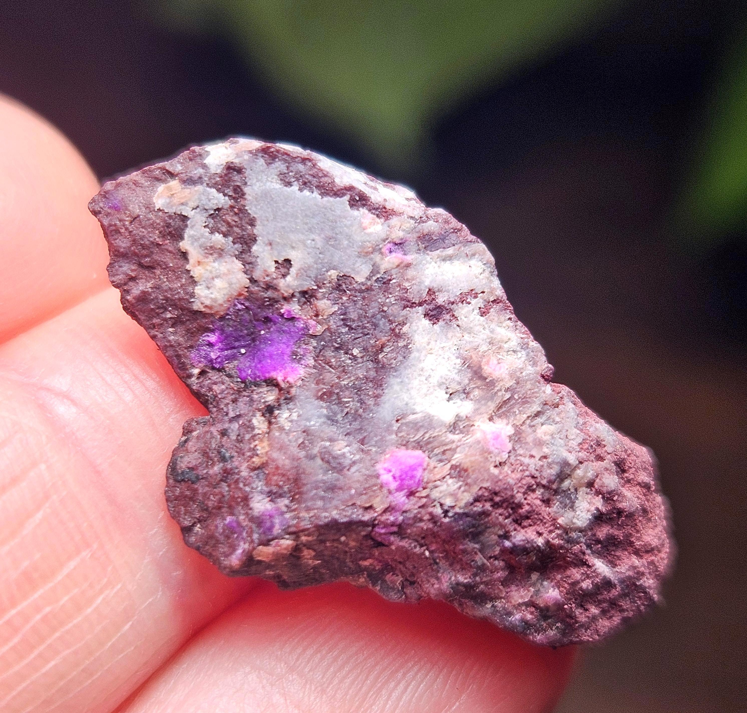 Raw Sugilite Crystal 4.0g, South African Fibrous Sugilite Specimen Old Stock