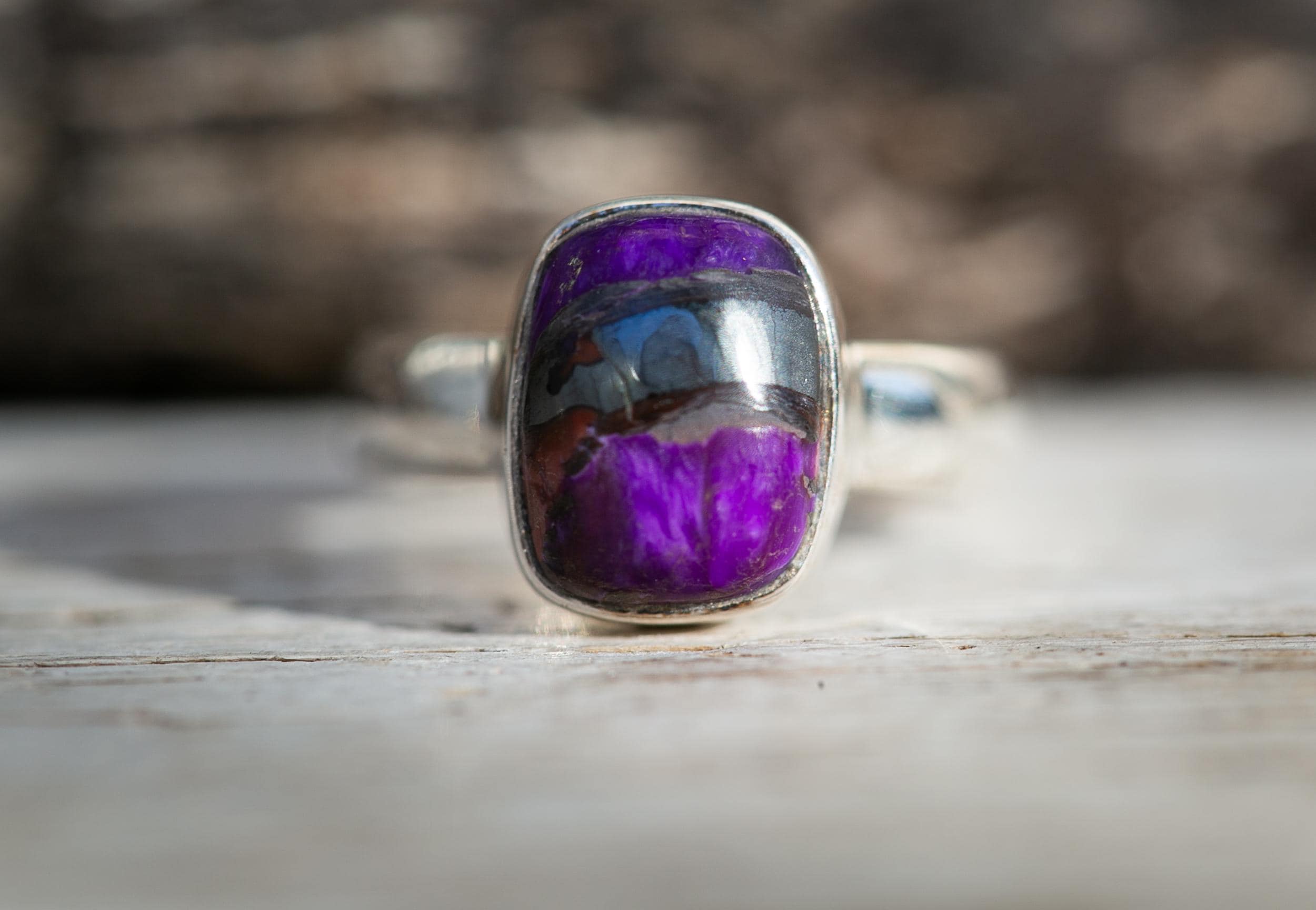 Sugilite Ring – 925 Sterling Silver, Size 4.75