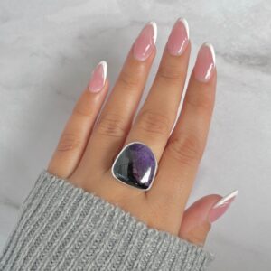 Sugilite Adjustable Ring / 925 Sterling Silver / Healing Gemstone / Gifts For Her / Fancy Cab /sugilite Jewellery / Statement Ring Sgl-r-33.