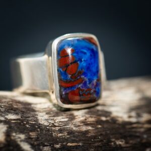 Blue Sugilite Richterite Ring - Sterling Silver Mens Ring Size 10 Blue Sugilite Richterite Ring - Sterling Silver Mens Ring Size 10