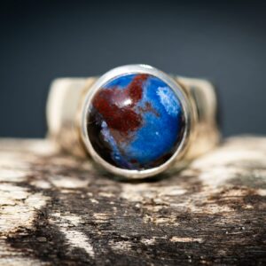 Blue Sugilite Richterite Ring: Sterling Silver, Size 8.5