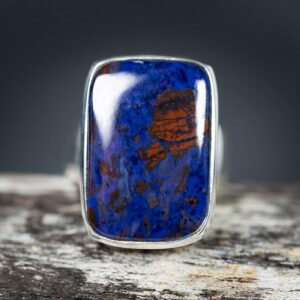 Blue Sugilite Richterite Ring - Sterling Silver - Size 8